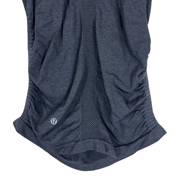 Lululemon In The Flow Tank Top Heathered Black Womens 4 Scoop Back Athleisure - Picture 4 of 5